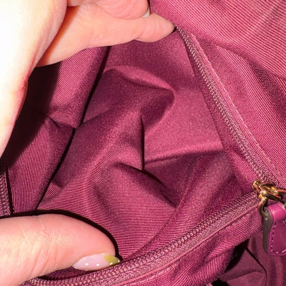 Coach Brown Signature Satchel with Pink Accents and Gold Hardware - Picture 5 of 5